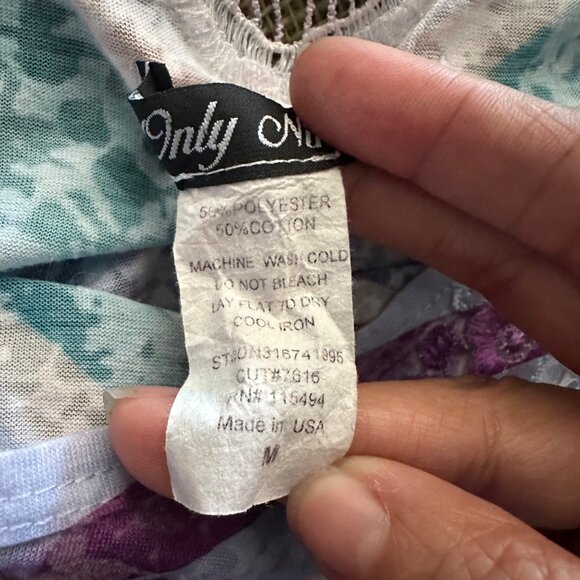 Vintage Only Nine Tank Top Size M Chevron Lace Back Boho Festival USA - Picture 7 of 7